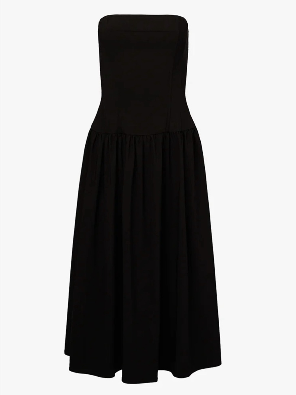 WeWoreWhat Strapless Black Corset Midi Dress